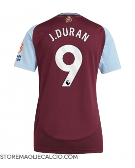 Aston Villa Jhon Duran #9 Maglia Gara Casa Repliche 2024-25 Donna Maniche Corte